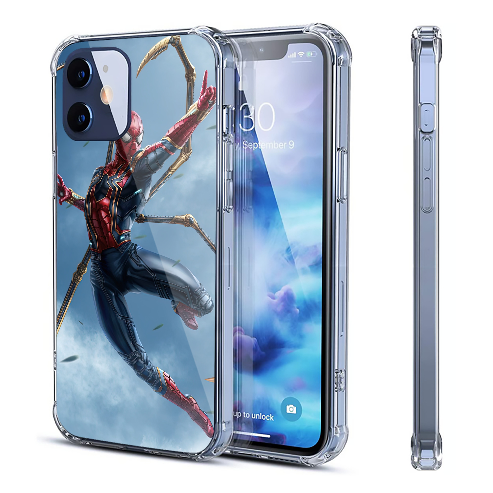 （画像用） Spider Man スパイダーマン 【iPhone 12シリーズ対応】透明スマホケース（クリアソフトケース）